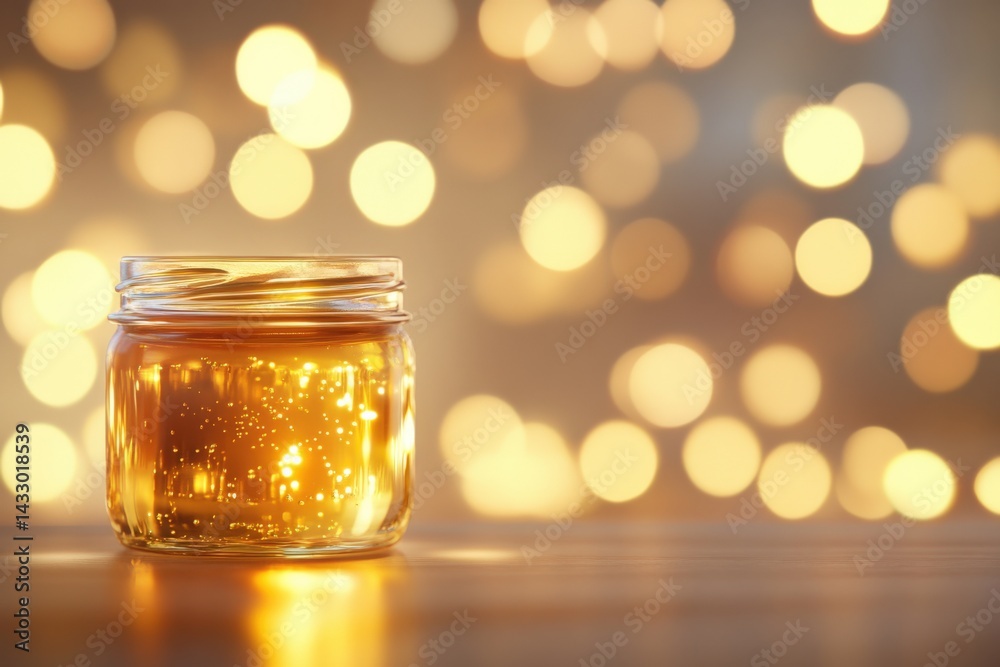 Jar with golden liquid Jar with golden liquid