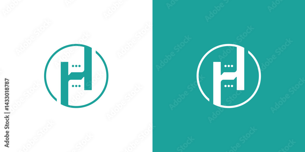 Letter H Message Chat Logo Design Letter H Message Chat Logo Design