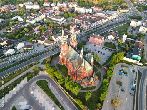 Kościół Świętego Krzyża - Kielce - Polska - z drona