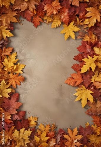 Sunlit autumn leaves, showing varied textures and colors,  design,  dry