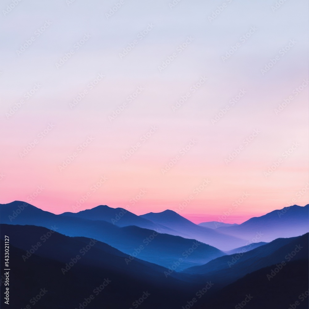 Fototapeta premium Mountain range at sunset