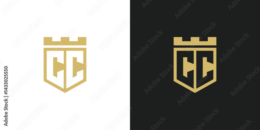 Fototapeta premium Letter CC Castle Kingdom Logo Design