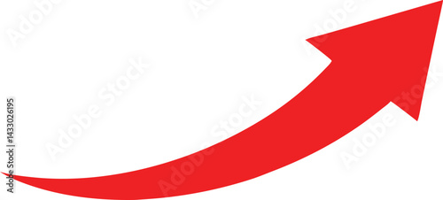 Red Arrow Pointing Upwards Symbol Of Growth And Progress Vector Illustration On Isolated Background