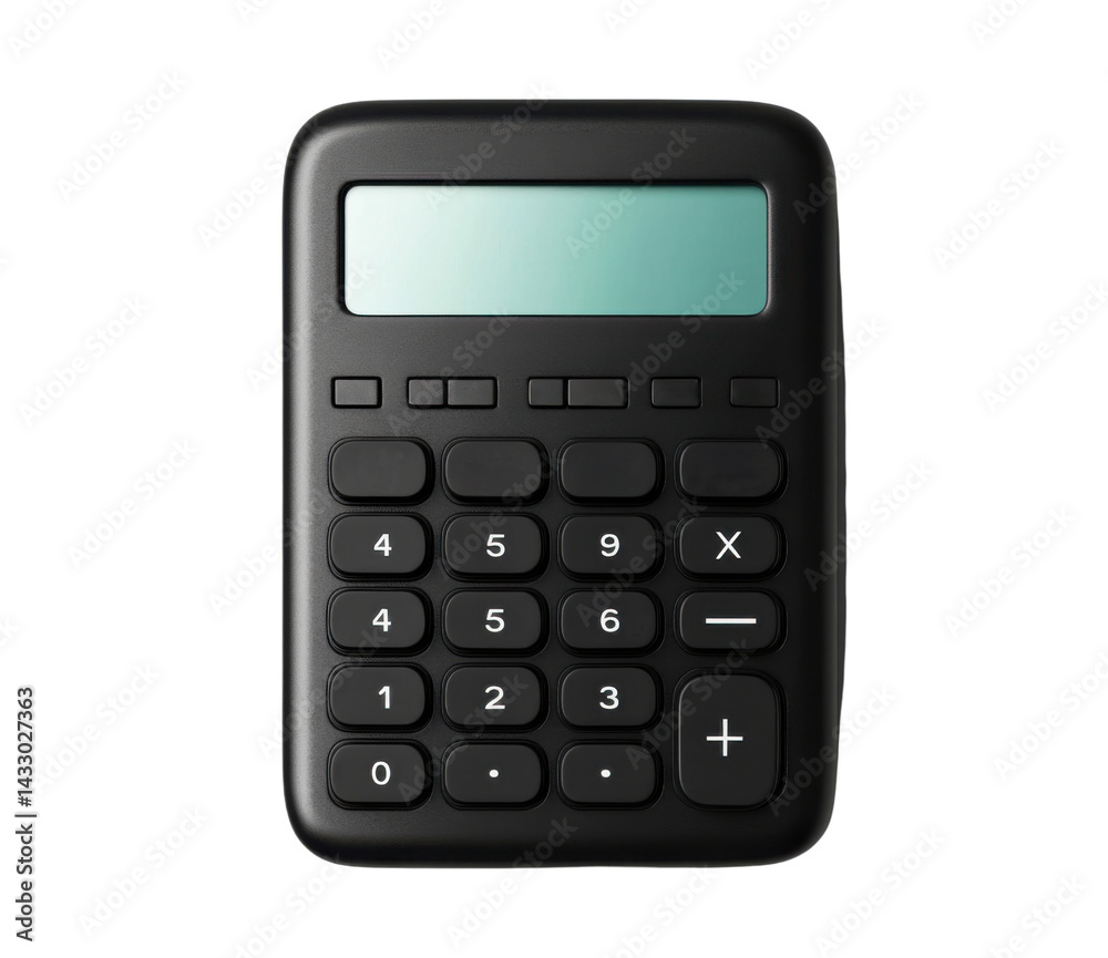 black calculator isolated on white background black calculator isolated on white background
