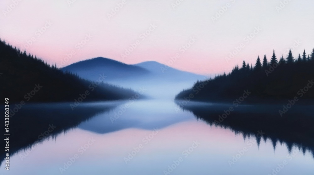 Fototapeta premium Lake reflections at dusk