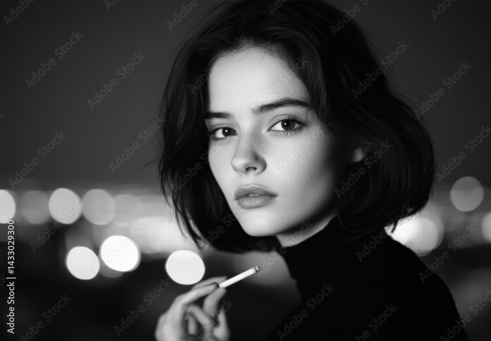 Obraz premium Woman with cigarette