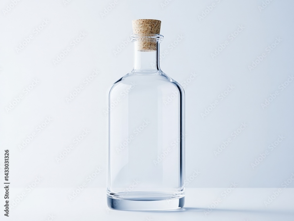 Empty bottle with a cork stopper Empty bottle with a cork stopper