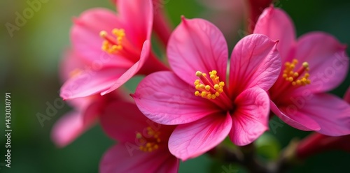 Vibrant pink gum flowers blooming in close up detail, close up, floral, vibrant
