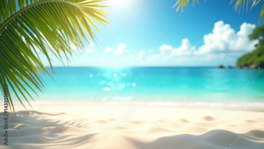 Fototapeta premium Tropical Beach Paradise: Serene Ocean View