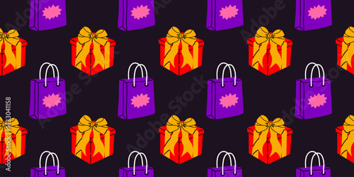 Colorful gift patterns create a festive atmosphere suitable for celebrations and special occasions