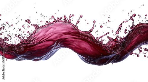 red wine splash isolated on white background.