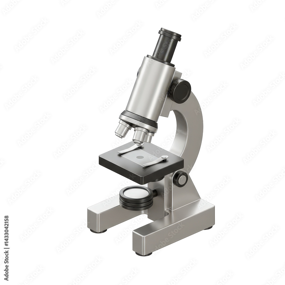 Scientific Microscope in 3D Isometric Design Scientific Microscope in 3D Isometric Design