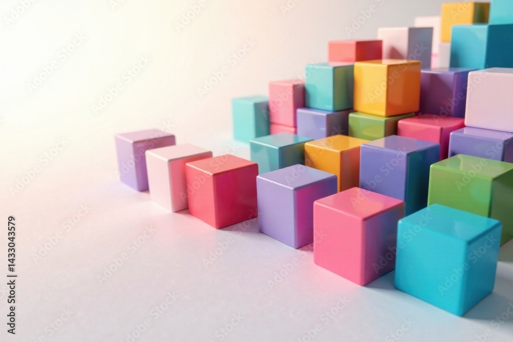 Shifting Cubes Against White Backdrop, cubes, empty space, background textures Shifting Cubes Against White Backdrop, cubes, empty space, background textures