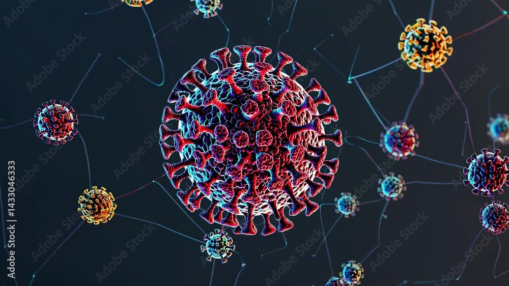 Understanding the structure and components of the virus under a microscope in a laboratory setting