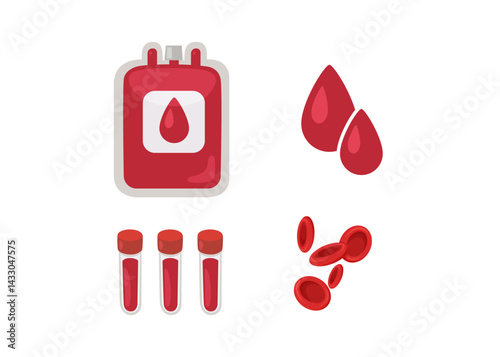 Concept of blood donation with icon design stock illustration.