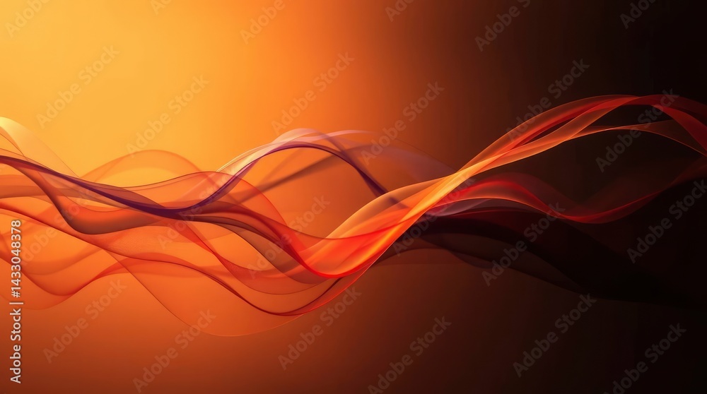 Abstract Flowing Wave Design in Warm Orange Tones