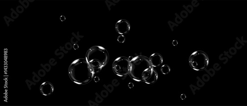 soap bubbles.Realistic Soap Bubbles Collection. 