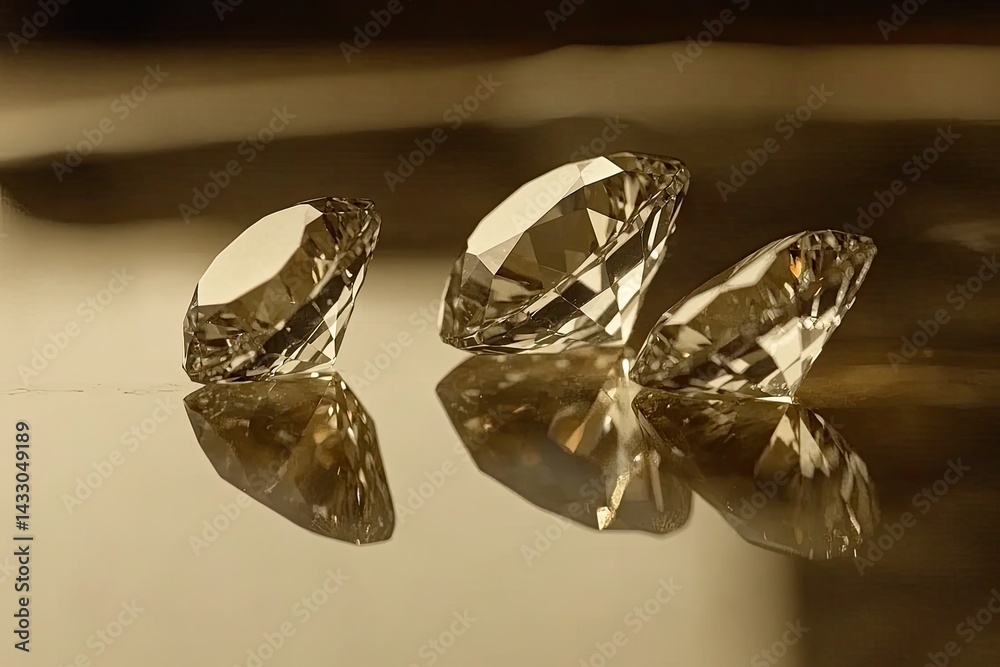 Sparkling diamonds on gold surface