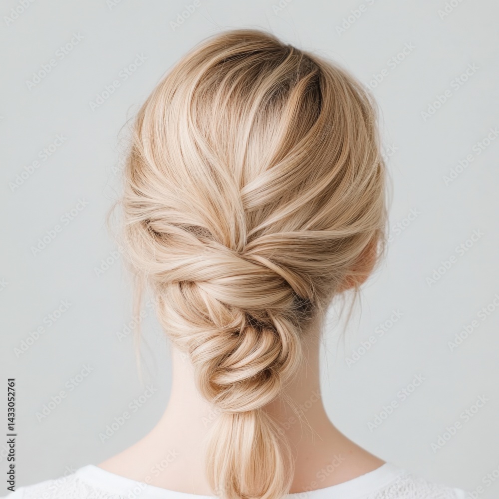 Fototapeta premium Blonde updo hairstyle for woman