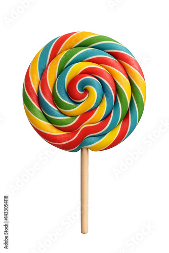 Colorful swirled lollipop candy shop food photography bright environment close-up view sweet treats