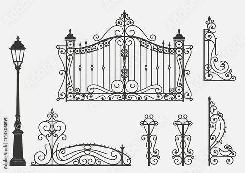 Old-fashioned city street details

