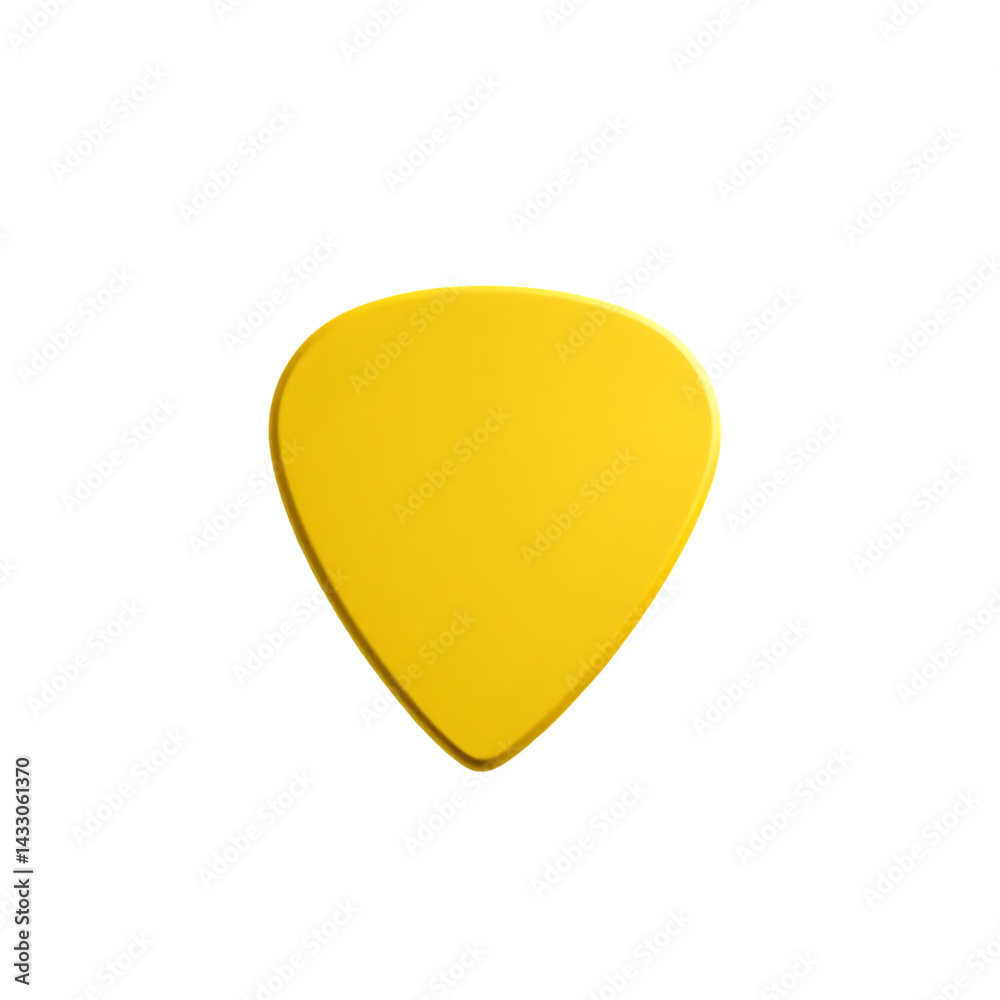 A vibrant yellow guitar pick isolated with transparency. A vibrant yellow guitar pick isolated with transparency.