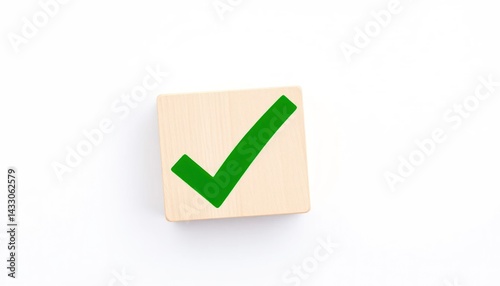 Free Download Wooden block with green check mark (1) - GFXLoad