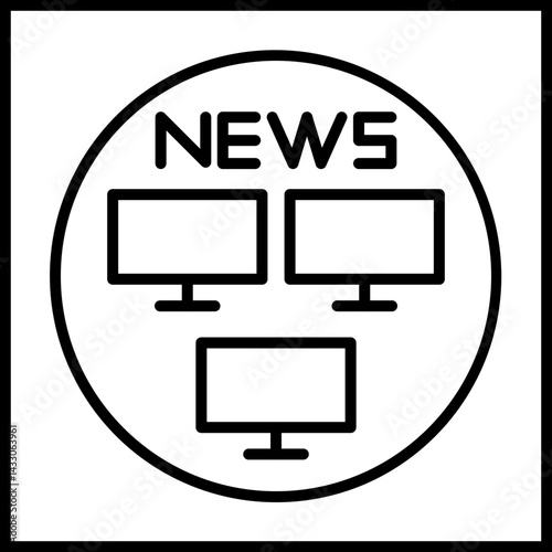 TV Newsroom Icon Design