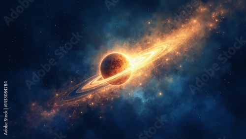 Planets shining in the starry sky