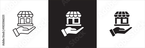 Store icon. Online shop icon. Marketplace symbol. Icon symbol suitable for retail, retailer, seller, online shop, e-commerce, application, web store. Vector illustration