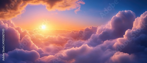 Sky covered by beautiful clouds at sunset