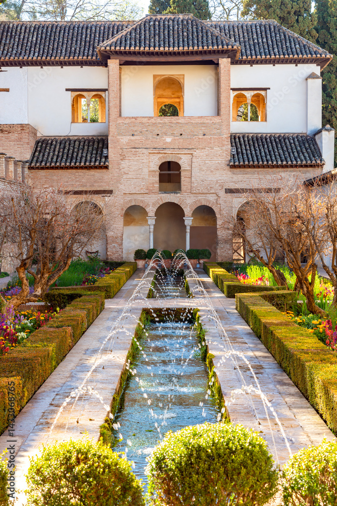 Generalife gardens at Alhambra, Granada, Spain