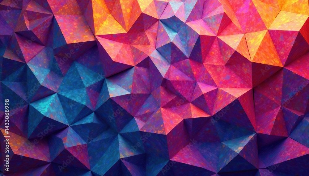 Fototapeta premium Intricate tessellation of geometric shapes in vibrant hues , geometric design, stylish
