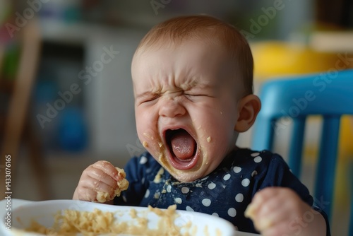 Baby screaming and crying while refusing to eat