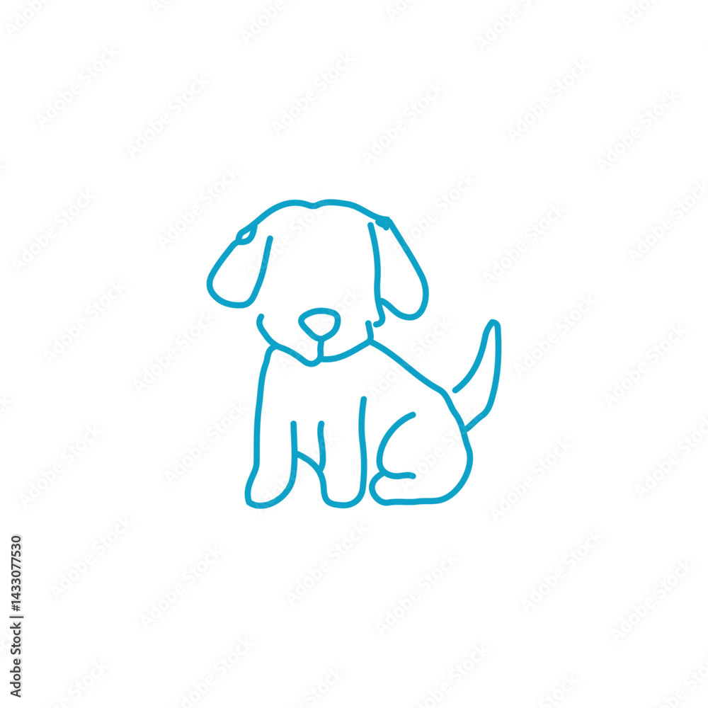 Fototapeta premium Attractive Hand Drawn Doodle Dog Animals Vector Illustration