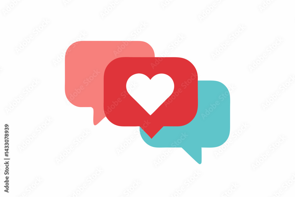 heart with speech bubble heart with speech bubble