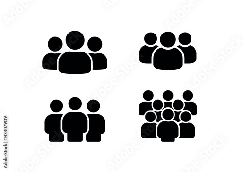 Group icons set for teamwork and community design projects