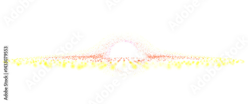 Black hole in deep space made of particles. Graphic vector illustration of a collapsar