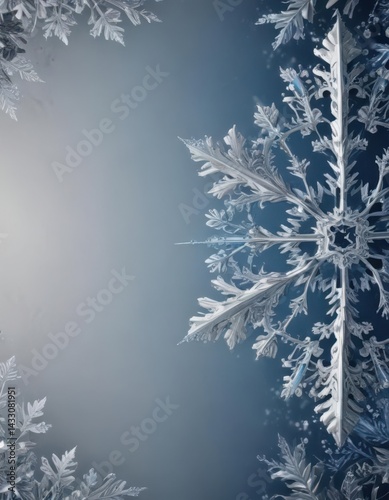Elegant silver & blue snowflake border  Perfect for winter holidays , festive, border, eps