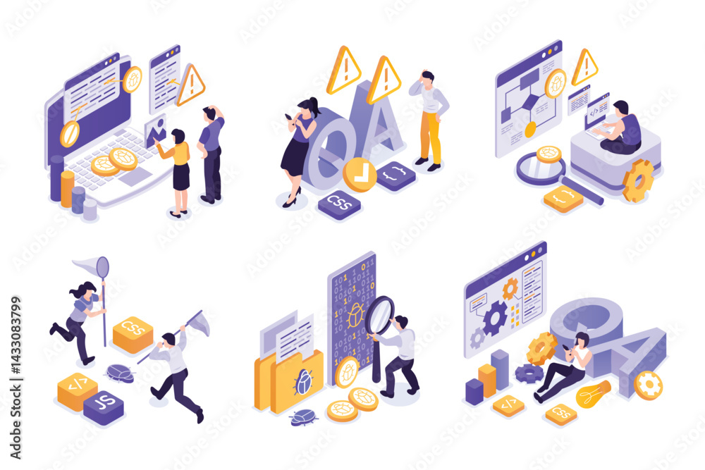 Fototapeta premium QA Isometric Original Set
