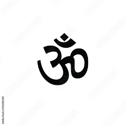 Om Hindu Religious Symbol black Color Icon Vector