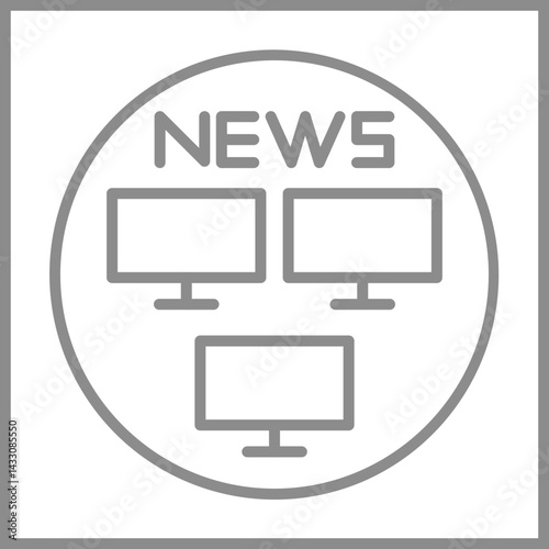 TV Newsroom Icon Design