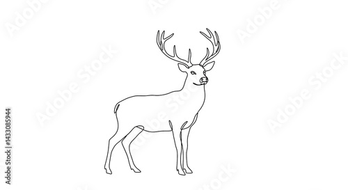 deer silhouette isolated on white, deer silhouette vector illustration, deer silhouette vector, One Line Deer Drawing – Minimalist Continuous Line Art of reindeer with christmas tree, deer head vector