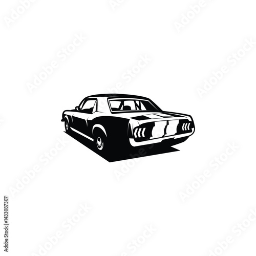 american vintage car silhouette vector. bottom rear view. best for logo, badge, emblem, icon, sticker design. available in eps 10