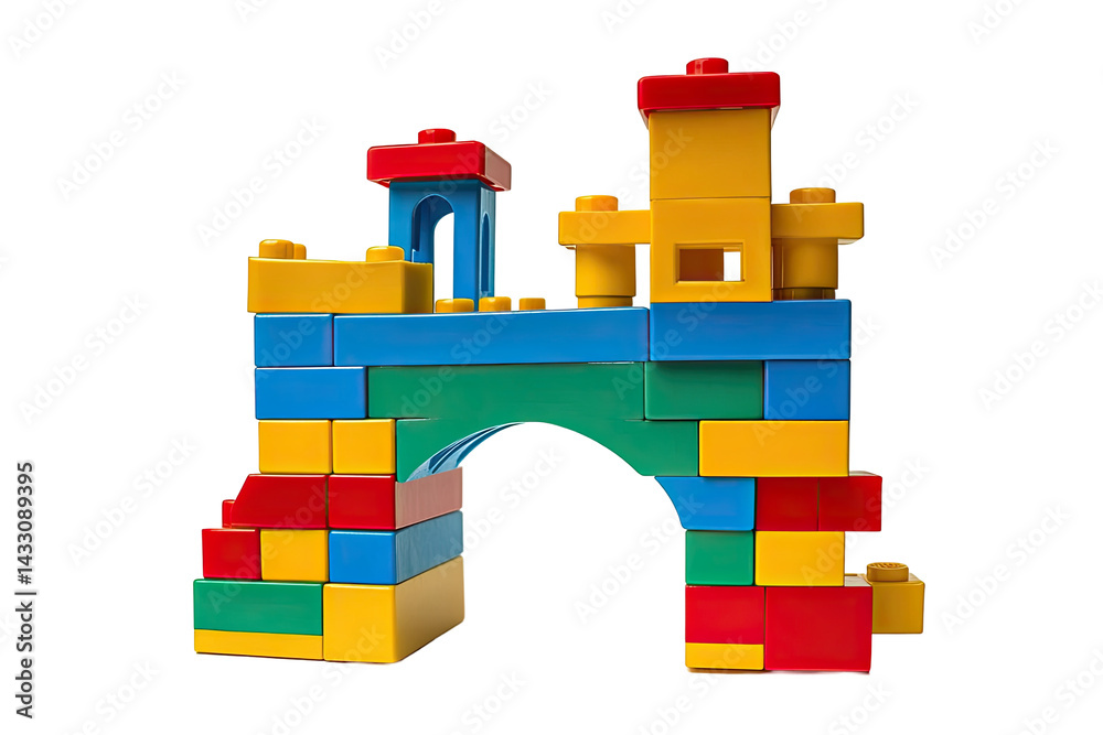 Obraz premium Colorful Building Block Castle