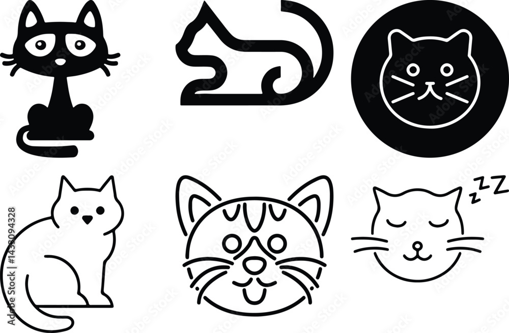 Cat icon bundle simple icon. Vector ICON all icon Viktor Cat icon bundle simple icon. Vector ICON all icon Viktor