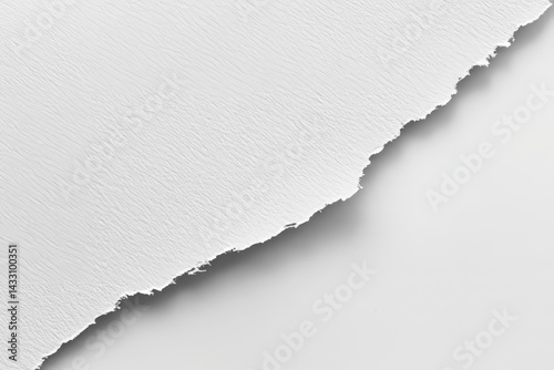 Close-up of torn white paper texture with subtle surface details.