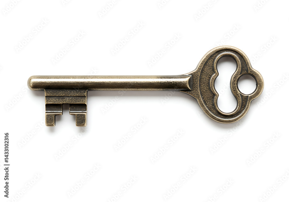 Antique key stock photo for unlocking secrets and vintage design needs Antique key stock photo for unlocking secrets and vintage design needs