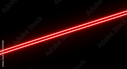 Red neon light line sparkles