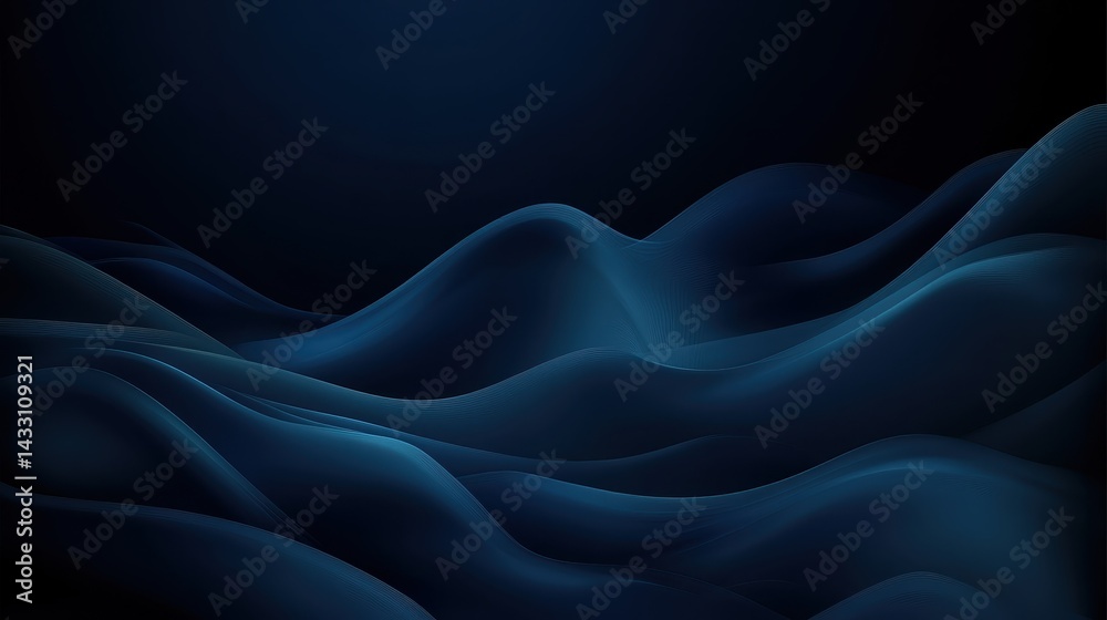 Obraz premium Deep blue abstract undulating forms.
